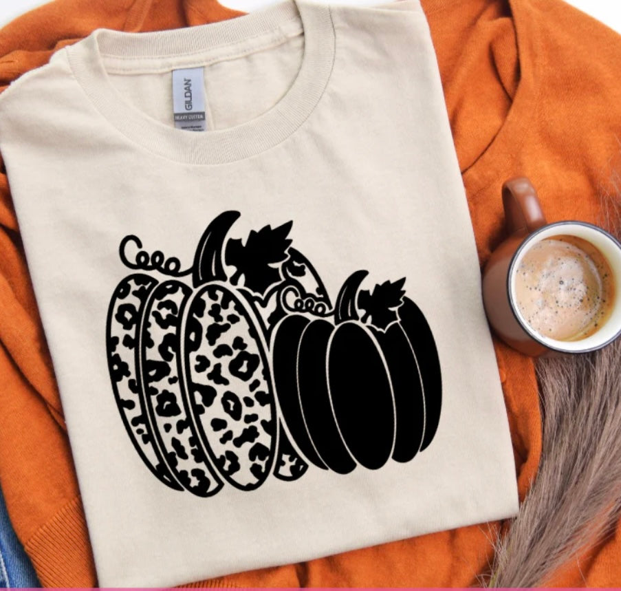 Black Fall Pumpkin Tee Shirt