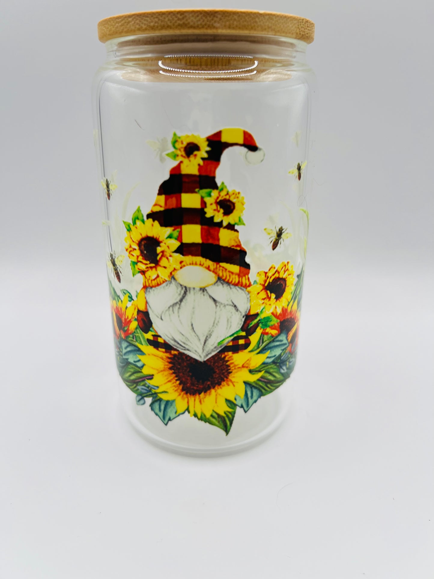Gnome with Sunflowers 16 oz Libby Mug