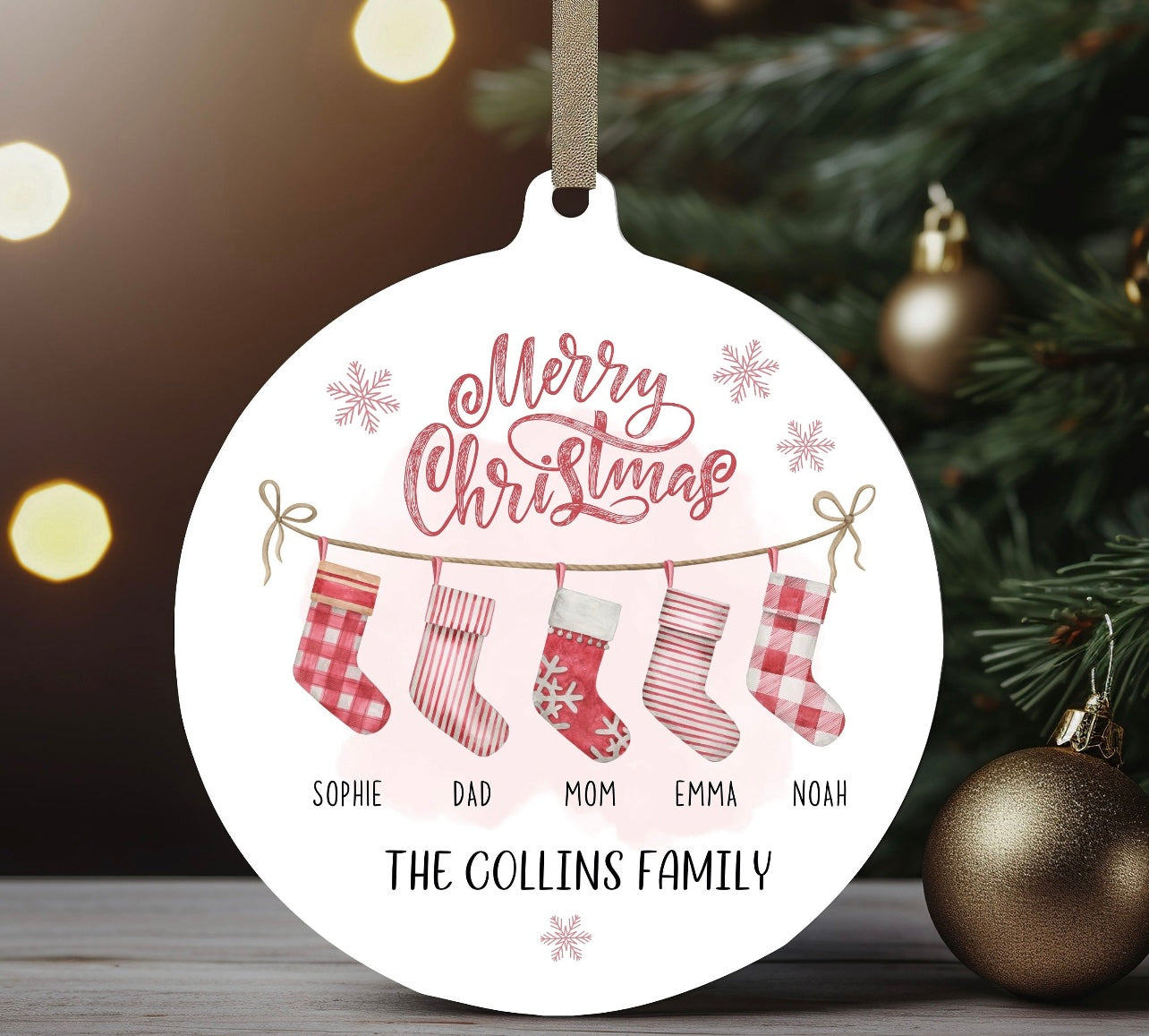 Personalized Christmas Ornaments- Stocking Design # 2