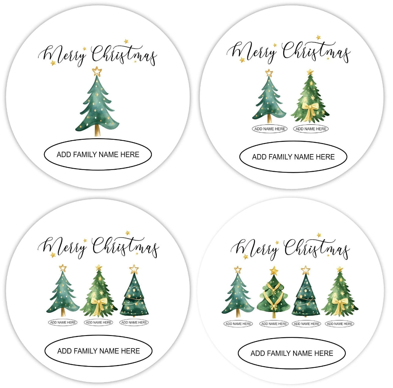 Personalized Christmas Ornaments- Green Tree