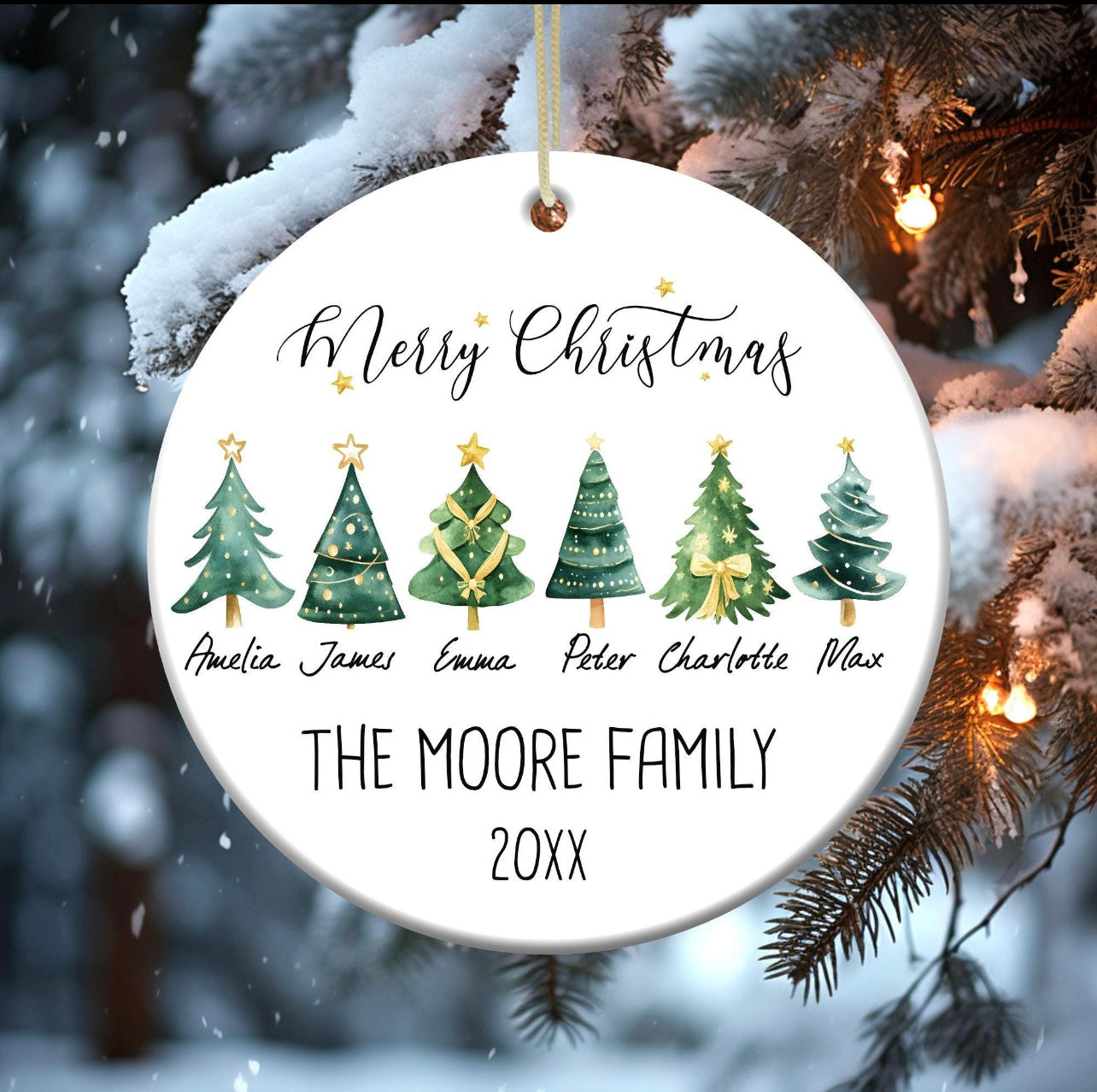Personalized Christmas Ornaments- Green Tree