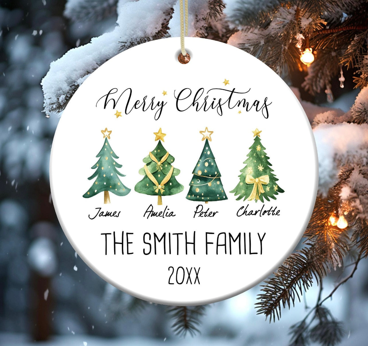 Personalized Christmas Ornaments- Green Tree