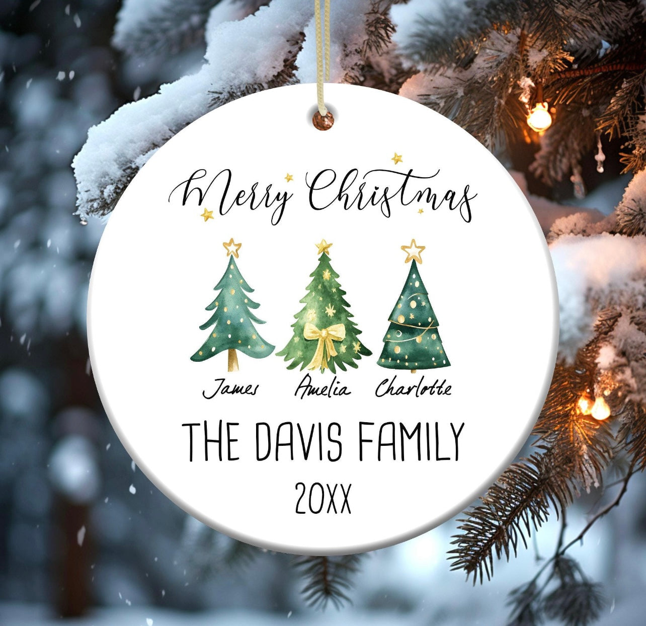 Personalized Christmas Ornaments- Green Tree