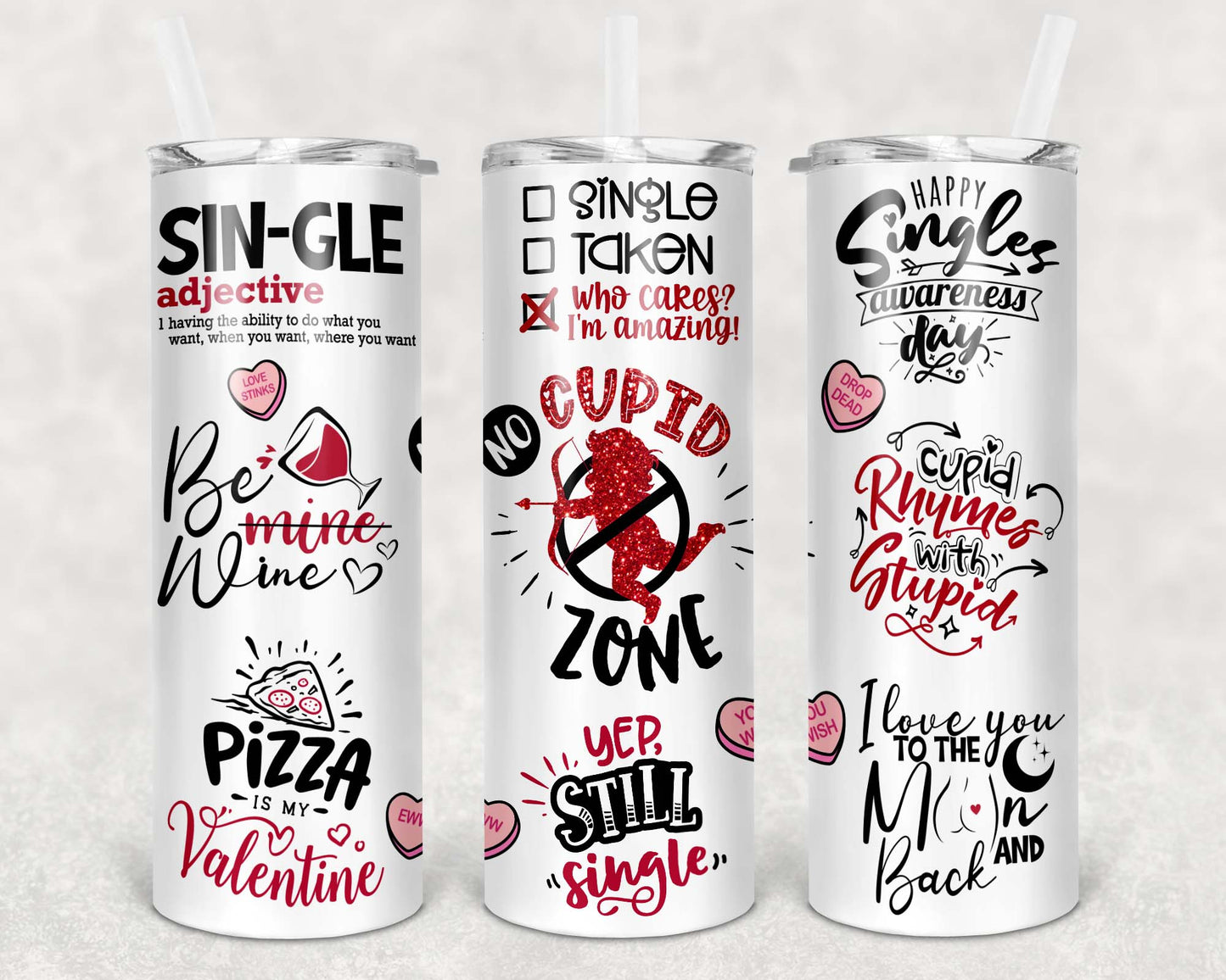 Valentine No Cupid Zone Tumbler