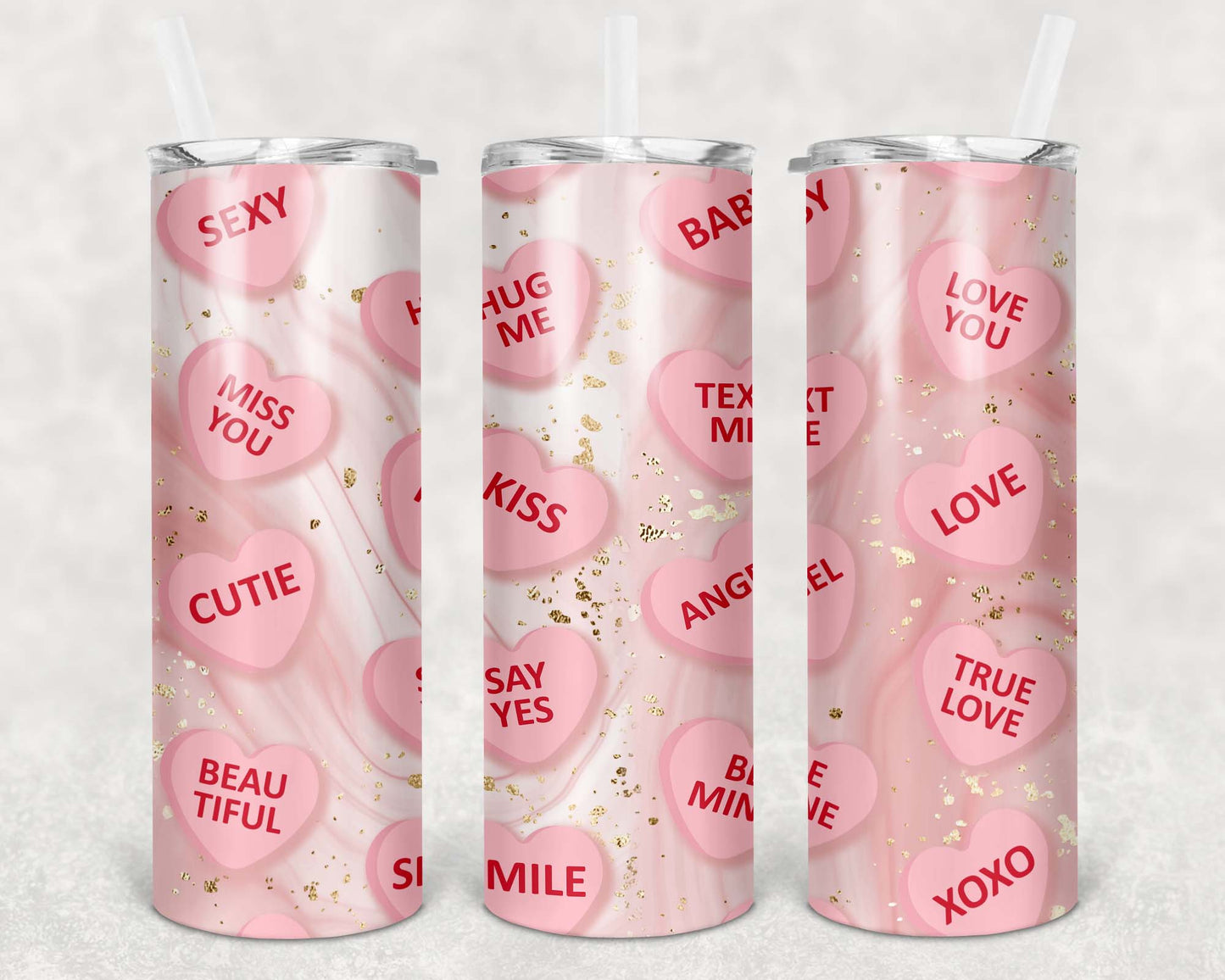 Valentine Pink Heart Tumbler