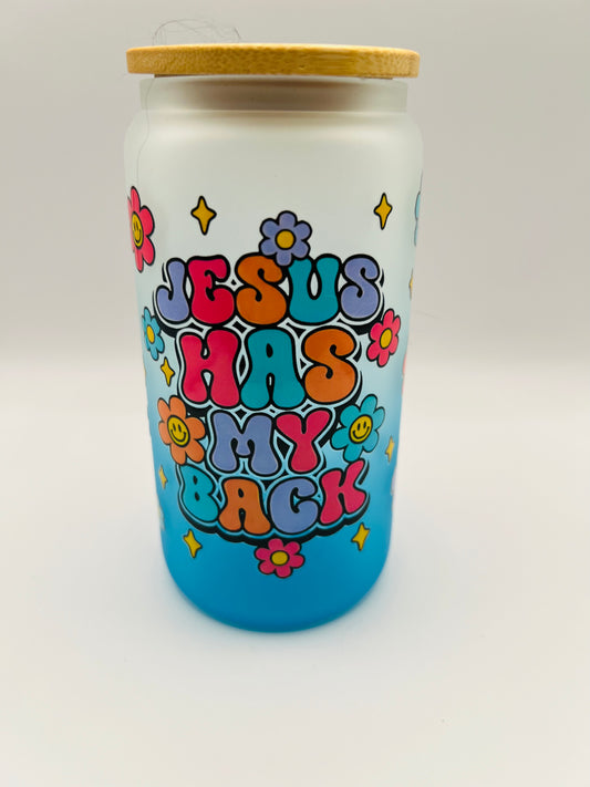 Jesus Has My Back 16 oz Libby mug